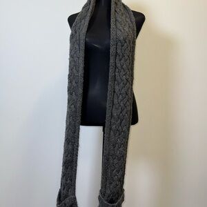 Michael Kors Gray Cable-Knit Scarf